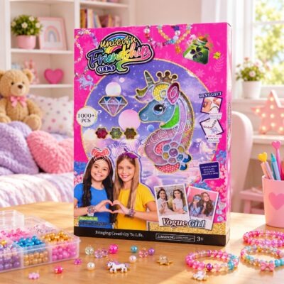 Unicorn Friendship DIY розов творчески комплект с еднорог и 1000 части за изработка на детски гривни и колиета