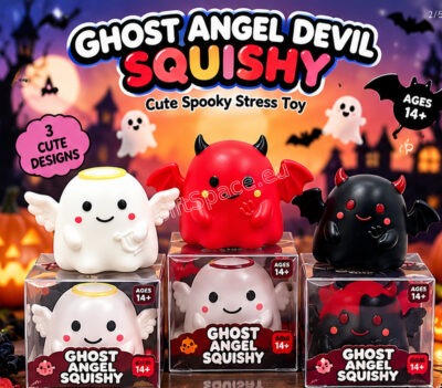 Ghost Angel Devil Squishy сладки бели ангелчета червени и черни дяволчета меки фигурки