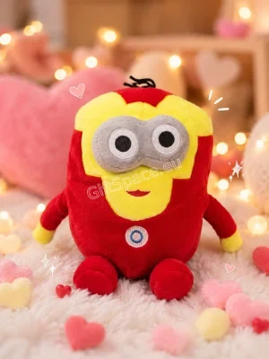 Плюшена играчка Миньон в костюм на Железния човек, 30 см