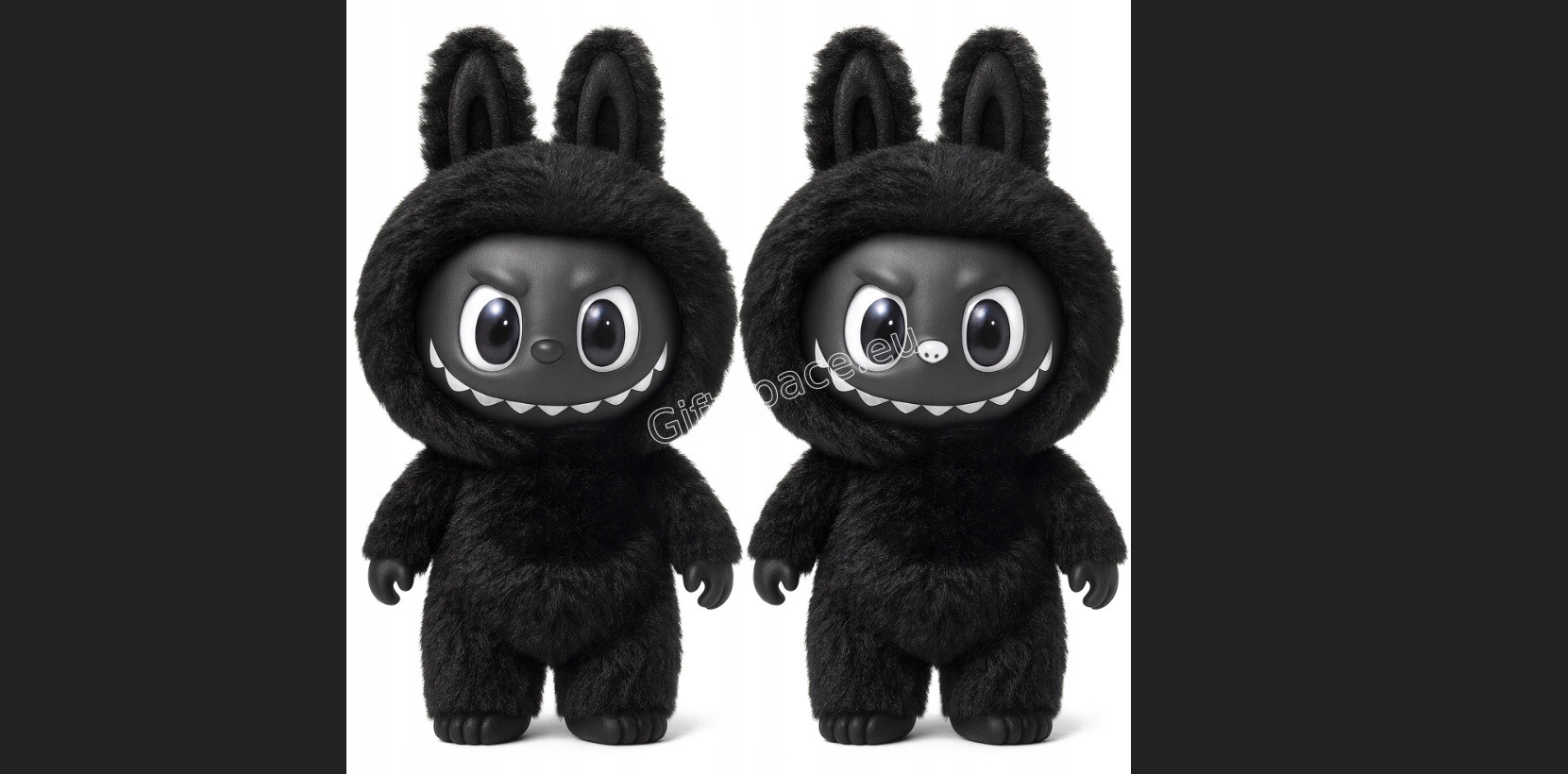 Черна плюшена фигурка Labubu Exciting Macaron Black