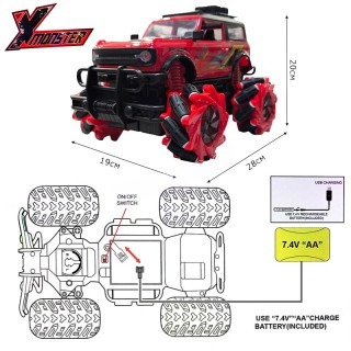 Радиоуправляем офроуд джип X-Monster 4x4 с LED светлини