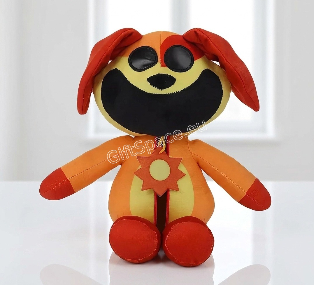 Плюшена играчка DogDay с оранжево тяло и медальон слънце