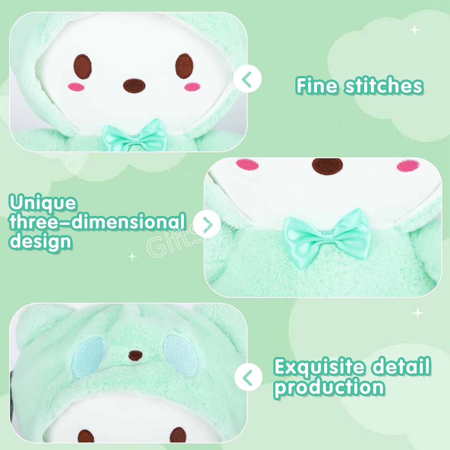Плюшена Hello Kitty в кафяв костюм на мече с качулка