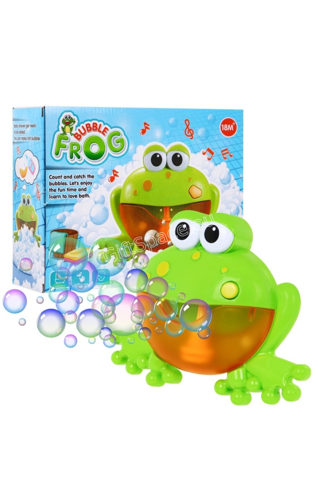 Зелена музикална жаба Bubble Frog за балончета в банята