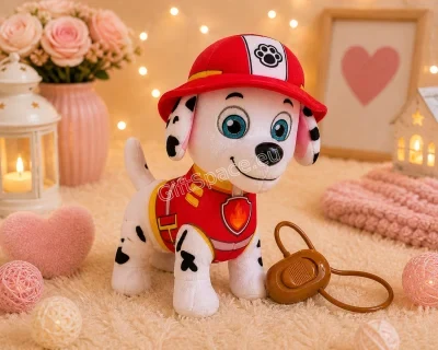 Интерактивно плюшено кученце Маршал от Paw Patrol с дистанционно на кабел-каишка