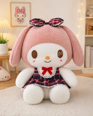 Плюшена играчка My Melody с розова рокля и цвете