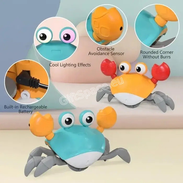 Интерактивна играчка рак Кроули с музика и LED светлини