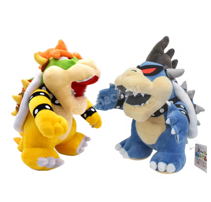 Плюшена играчка Bowser от Super Mario в жълт или син вариант