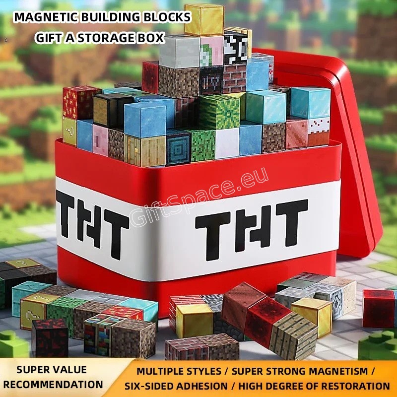 Магнитни кубчета Minecraft, комплект от 250 части
