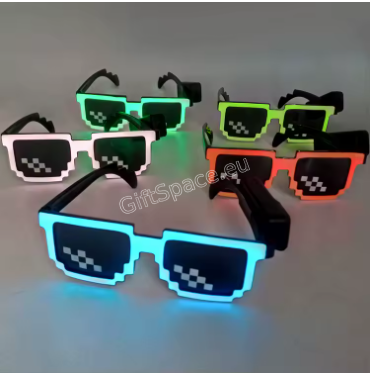 Светещи LED очила с пикселен дизайн Minecraft