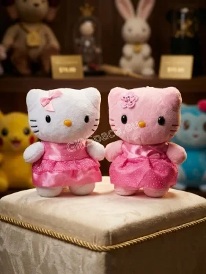 Плюшена Hello Kitty с тюлена рокля и панделка
