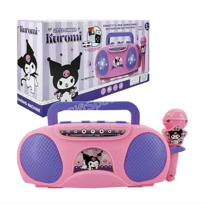 Лилав детски музикален плейър Kuromi и Hello Kitty с микрофон