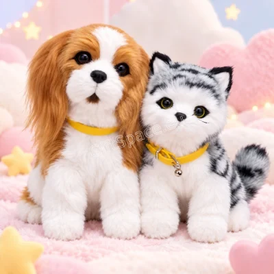 Интерактивна плюшена играчка куче или коте с размер 25 см