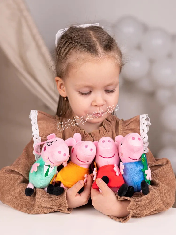 Четири плюшени ключодържателя Peppa Pig с Пепа, Джордж, Мама и Татко Прасе