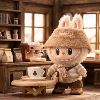 Фигура Labubu Dress Be Latte Zimomo с плетени дрехи