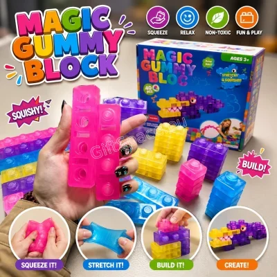 Мек конструктор Magic Gummy Blocks с 40 цветни блокчета