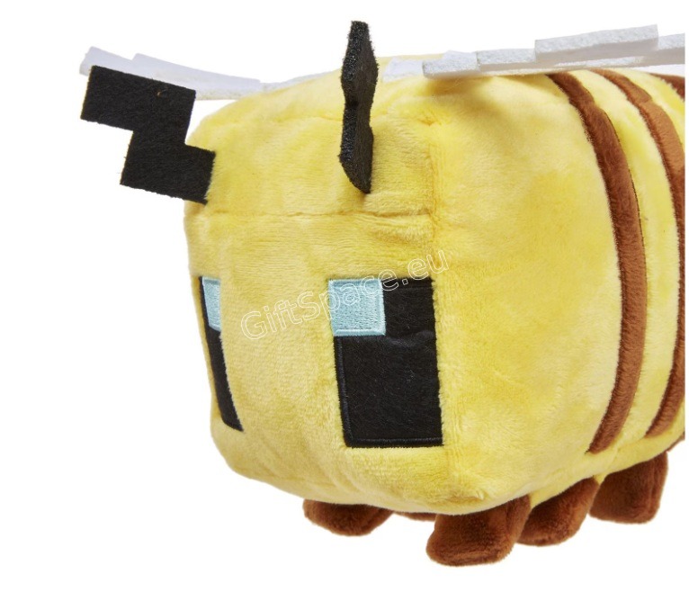 Плюшена играчка Minecraft Bee (Пчела) с жълто-кафяви ивици и бели крилца