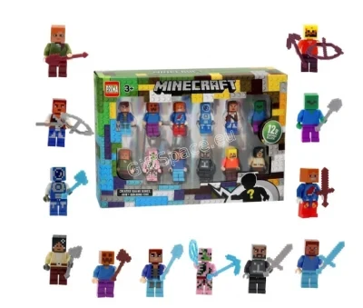 Комплект от 12 фигурки Minecraft с оръжия