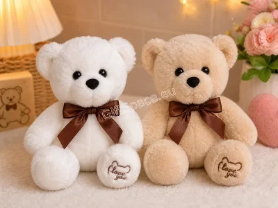 Плюшено мече с панделка и бродерия „Love You“