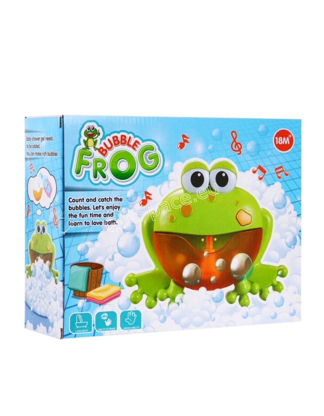 Зелена музикална жаба Bubble Frog за балончета в банята