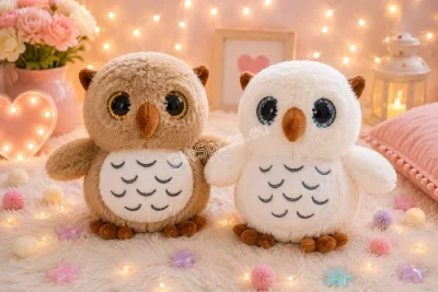 Плюшена играчка бухал с блестящи очи