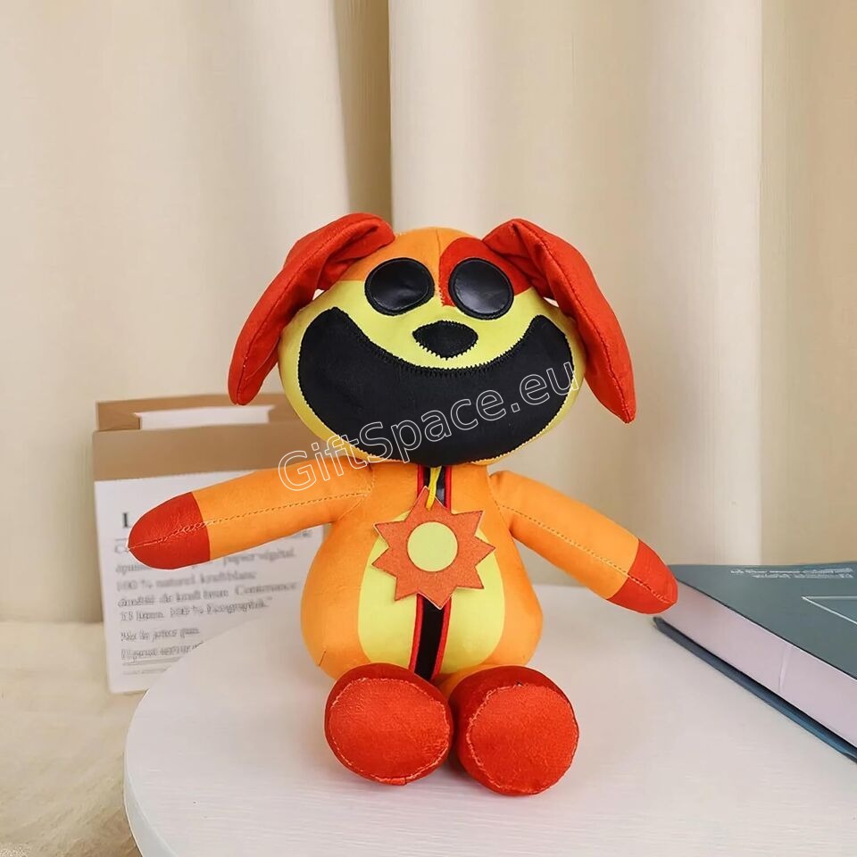 Плюшена играчка DogDay с оранжево тяло и медальон слънце