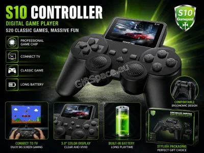 Портативна ретро конзола S10 GamePad с екран и контролери