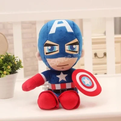 Плюшена играчка Капитан Америка с кръгъл щит, 25 см