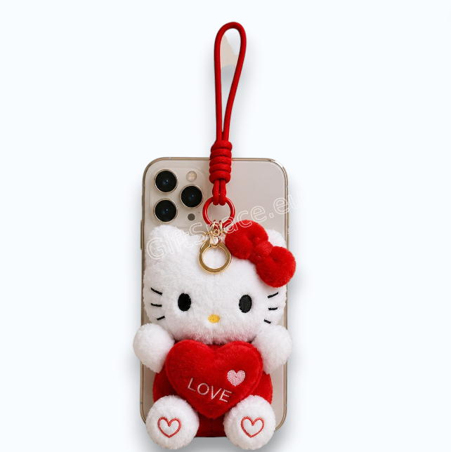 Плюшен ключодържател Hello Kitty с разтегателна стойка за телефон