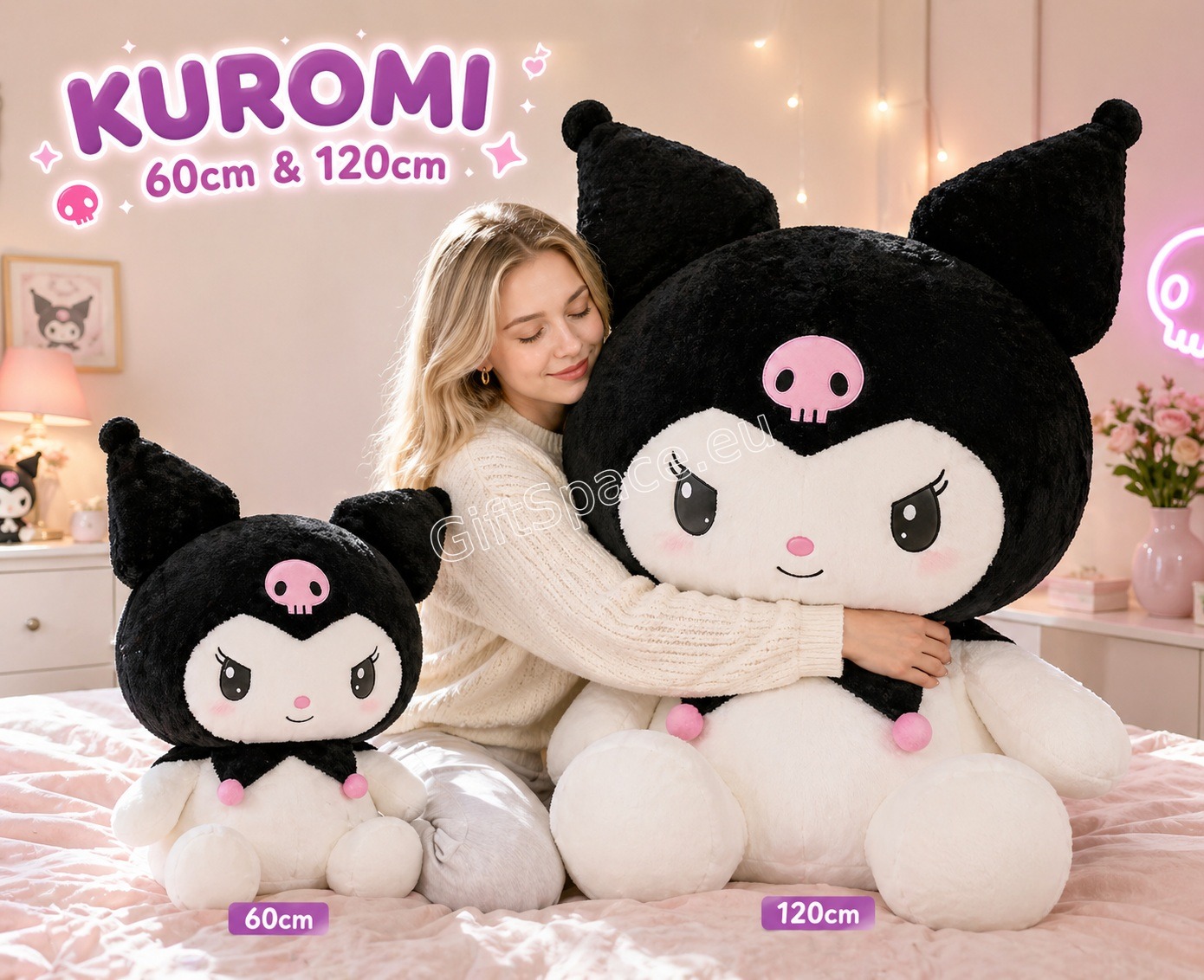 Плюшена играчка Куроми от Sanrio, 120 см