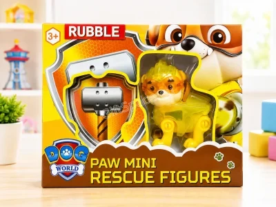 Фигурка на Рабъл от Paw Patrol със строителна екипировка и значка