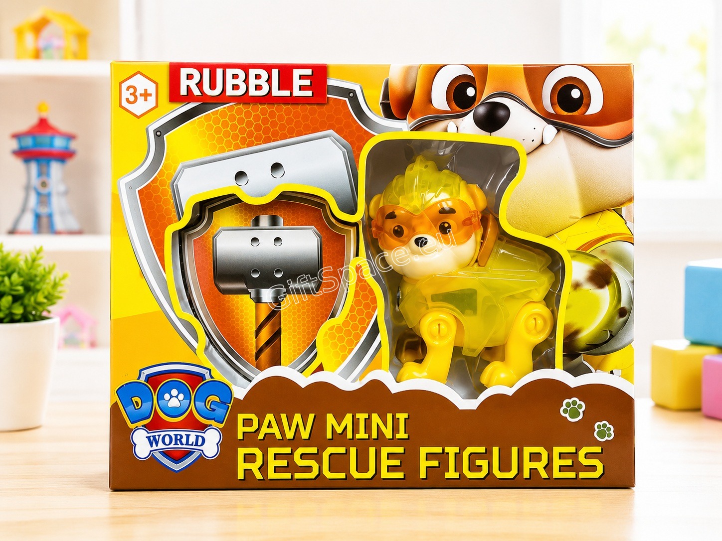 Фигурка на Рабъл от Paw Patrol със строителна екипировка и значка