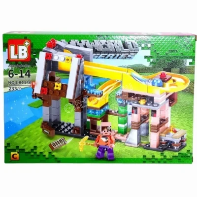 Конструктор Minecraft My World с база, наблюдателница и пързалка