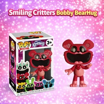 Червена фигурка на мечето Bobby BearHug от Smiling Critters