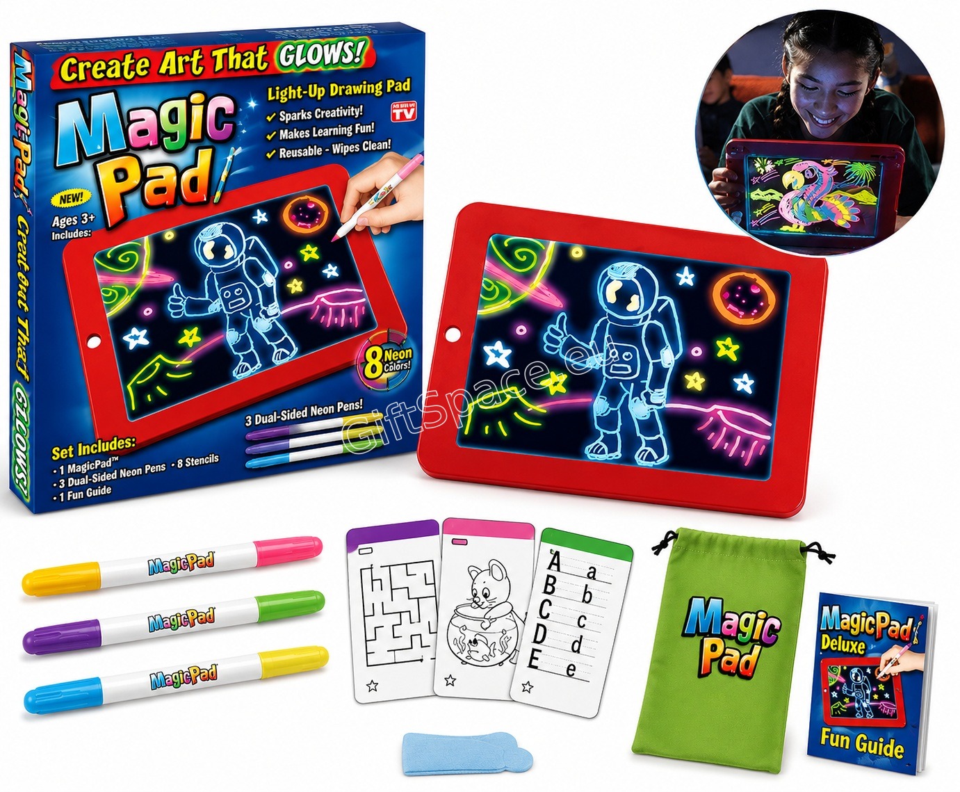 Светещ таблет за неонови рисунки Magic Sketch Pad