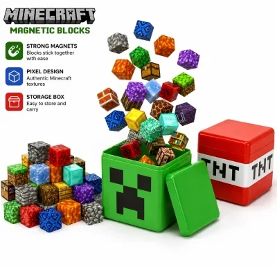 Магнитни кубчета Minecraft, комплект от 250 части