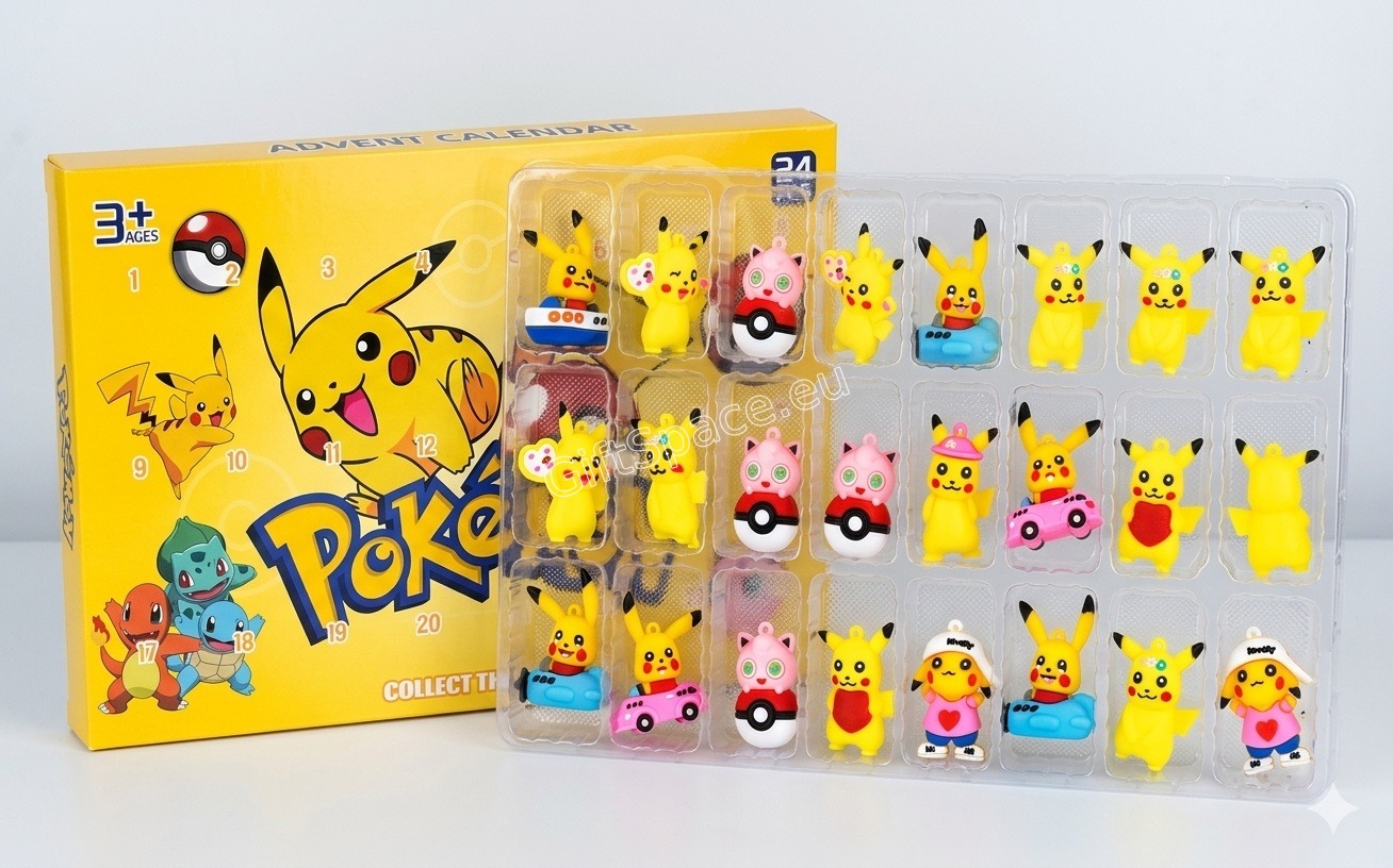 Адвент календар Pokémon с фигурки на Пикачу и други покемони