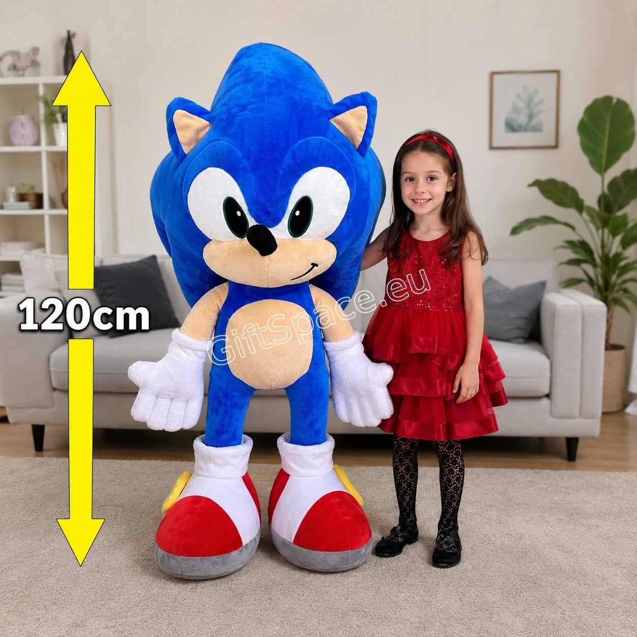 Плюшена играчка Соник с височина 120 см