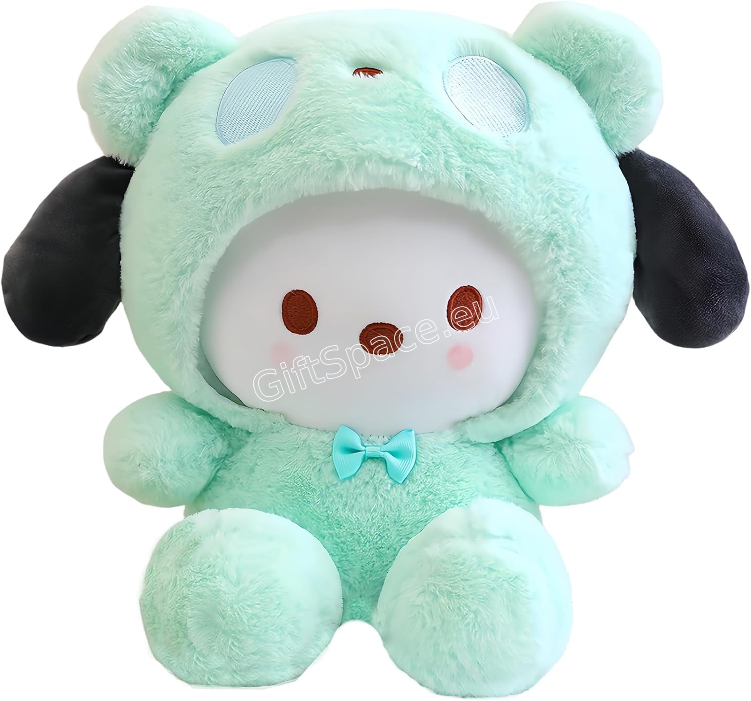 Плюшена Hello Kitty в кафяв костюм на мече с качулка