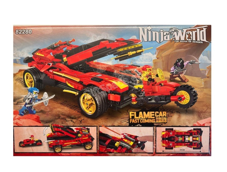 Конструктор Ninja World Flame Car с автомобил и мотоциклет