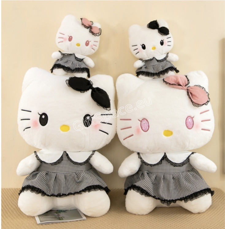 Плюшена играчка Hello Kitty Sanrio с рокля и панделка