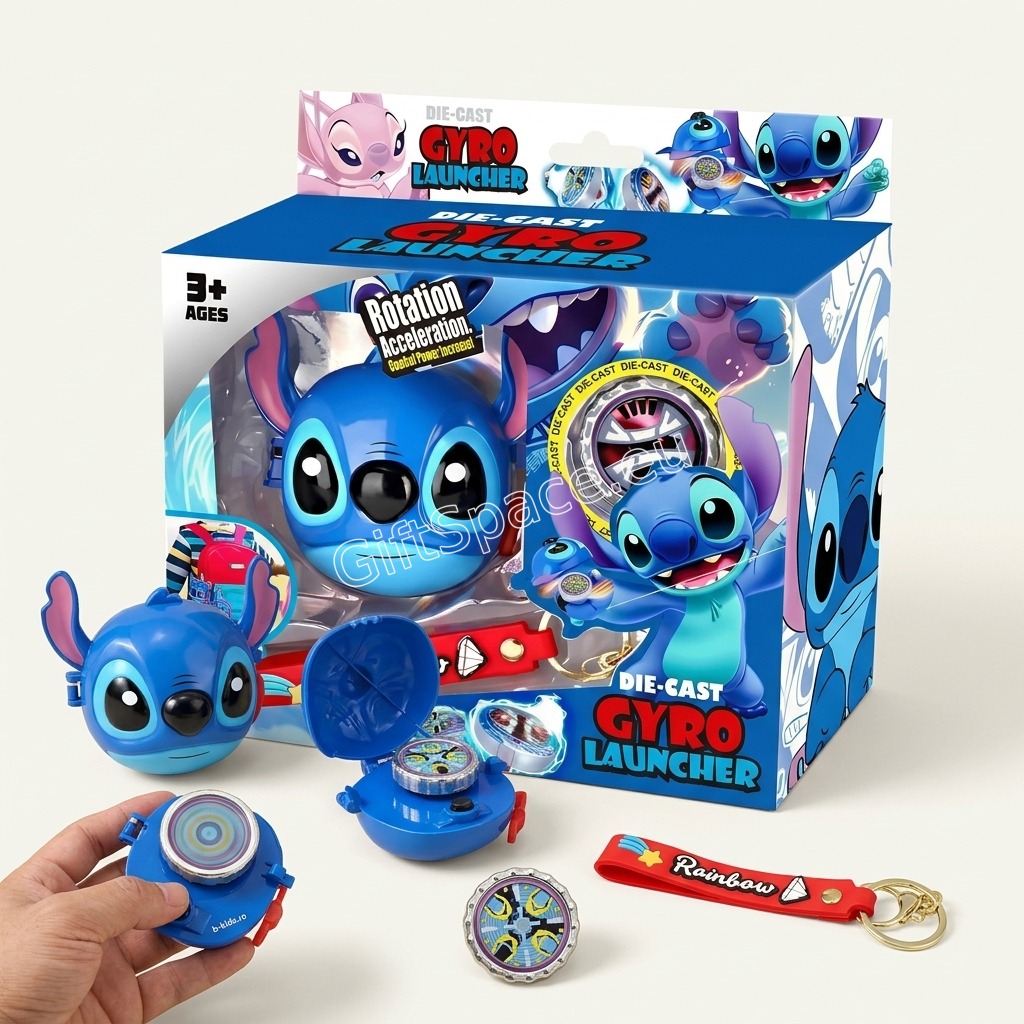 Фигурка Stitch с пусково устройство и метален гироскоп