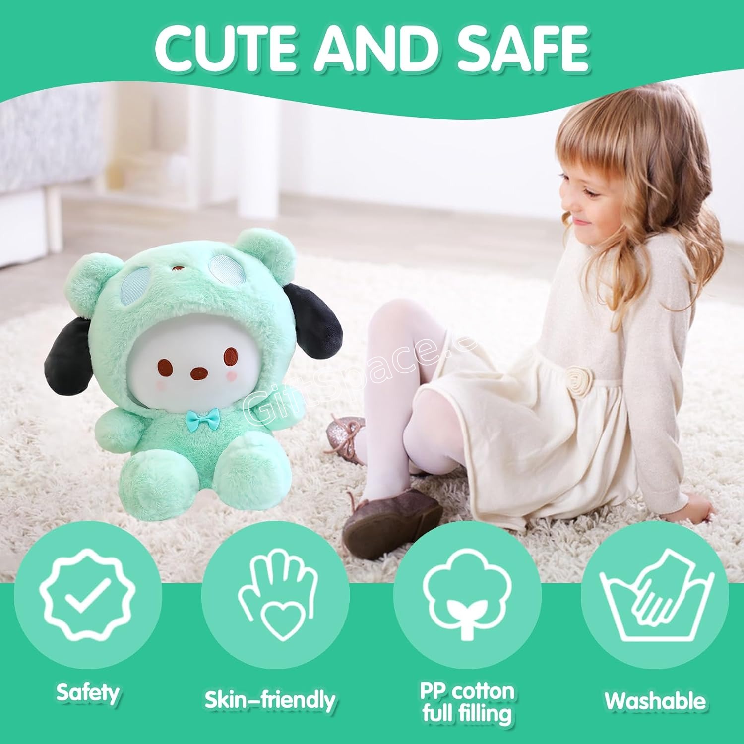 Плюшена Hello Kitty в кафяв костюм на мече с качулка