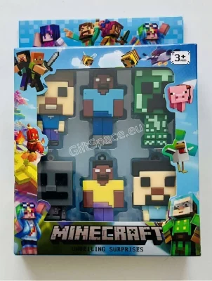 Комплект от 6 фигурки Minecraft, включително Стив, Крийпър и Скелет