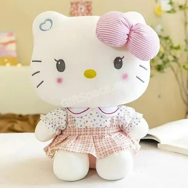 Плюшена играчка Hello Kitty с рокля и панделка, 50 см