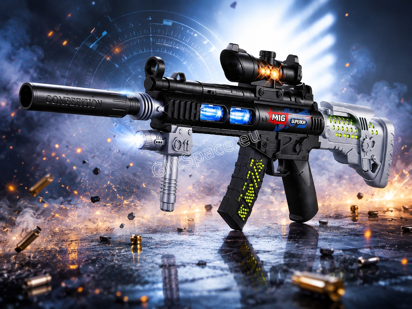 Детска играчка MP5K със светлини, звук и вибрация
