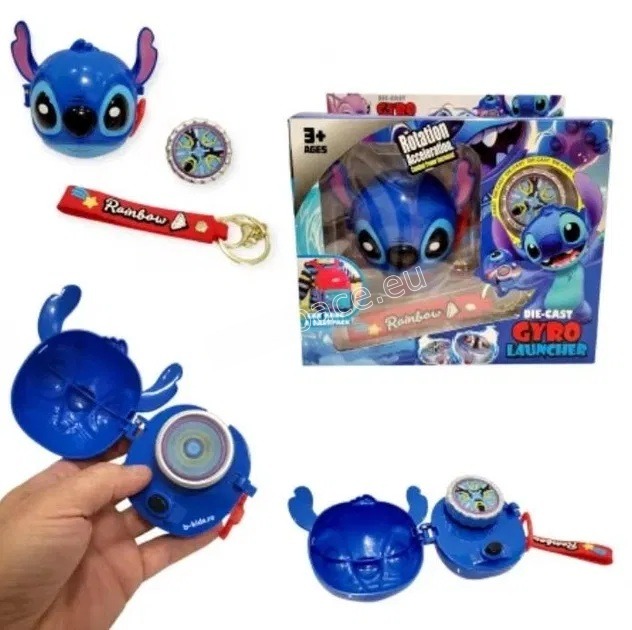 Фигурка Stitch с пусково устройство и метален гироскоп
