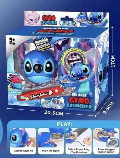 Фигурка Stitch с пусково устройство и метален гироскоп