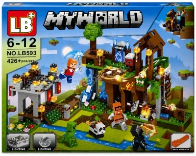 Светещ конструктор Minecraft My World „Планинска крепост“ с 426 части