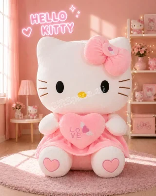 Плюшена Hello Kitty със сърце, висока 110 см